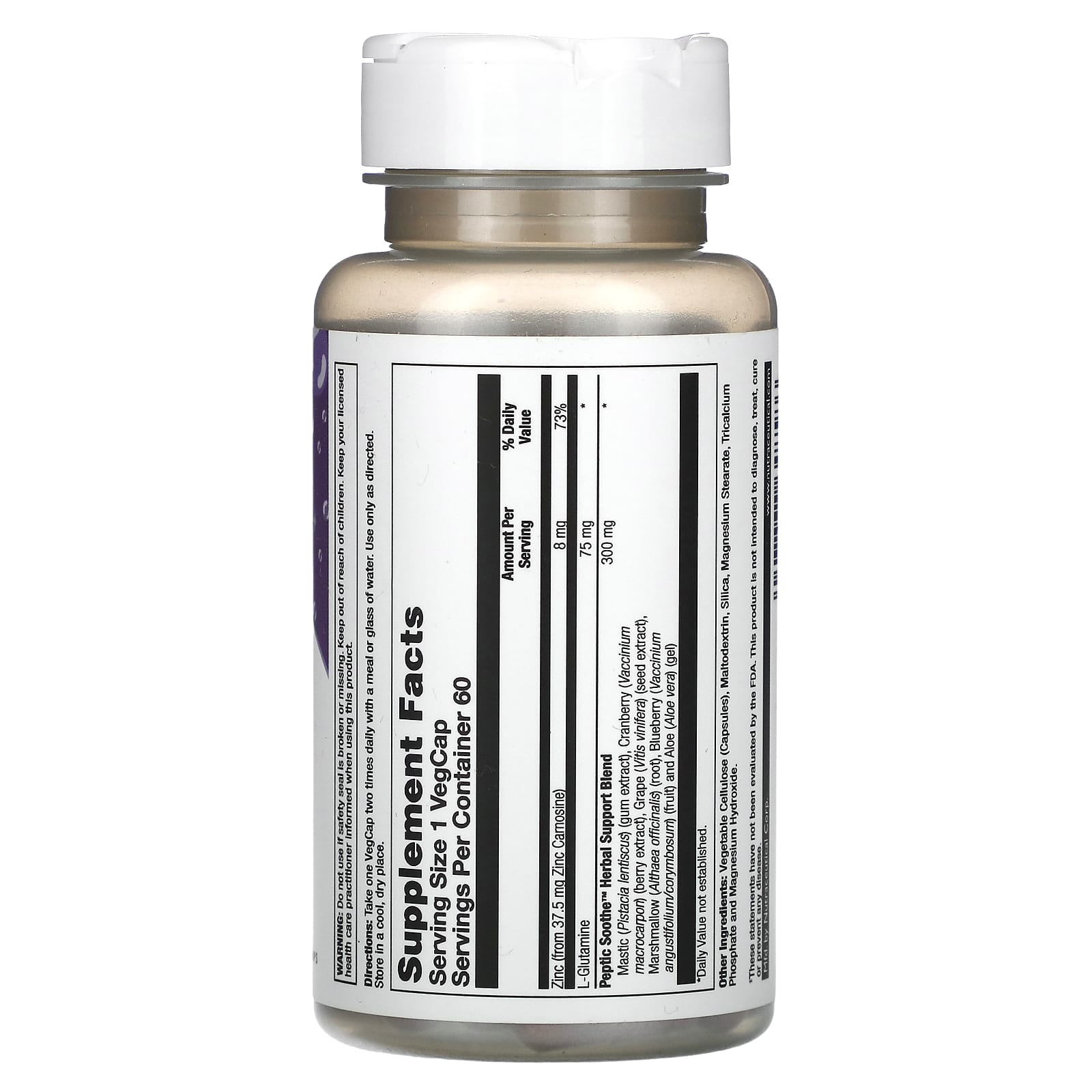 Пептический успокаивающий Natural Balance, 60 вегетарианских капсул — фото 2