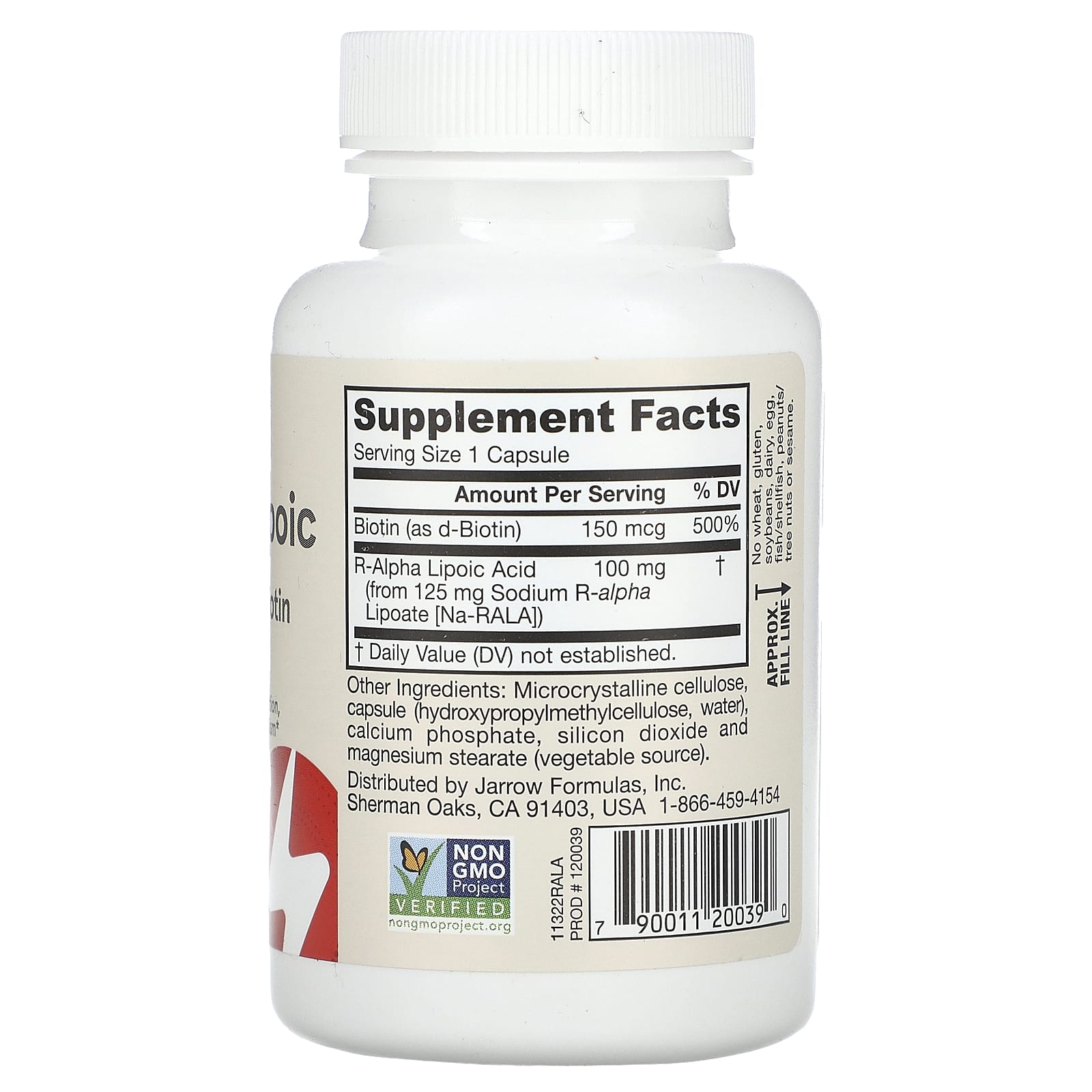 Альфа-липоевая кислота Jarrow Formulas R- with Biotin, 60 растительных капсул — фото 2
