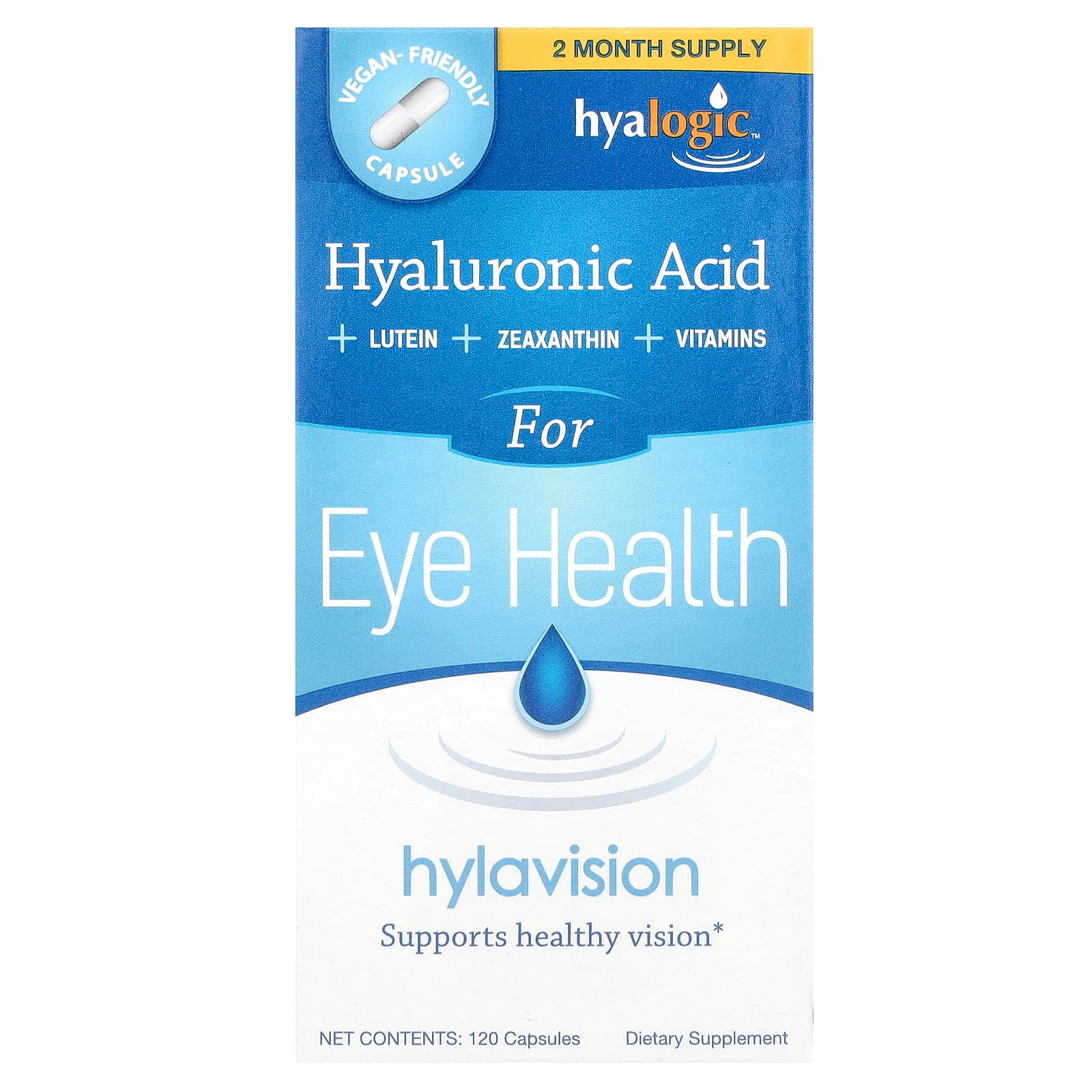 Гиалуроновая кислота Hyalogic Hylavision + Lutein + Zeaxathin + Vitamins, 120 капсул — фото 2