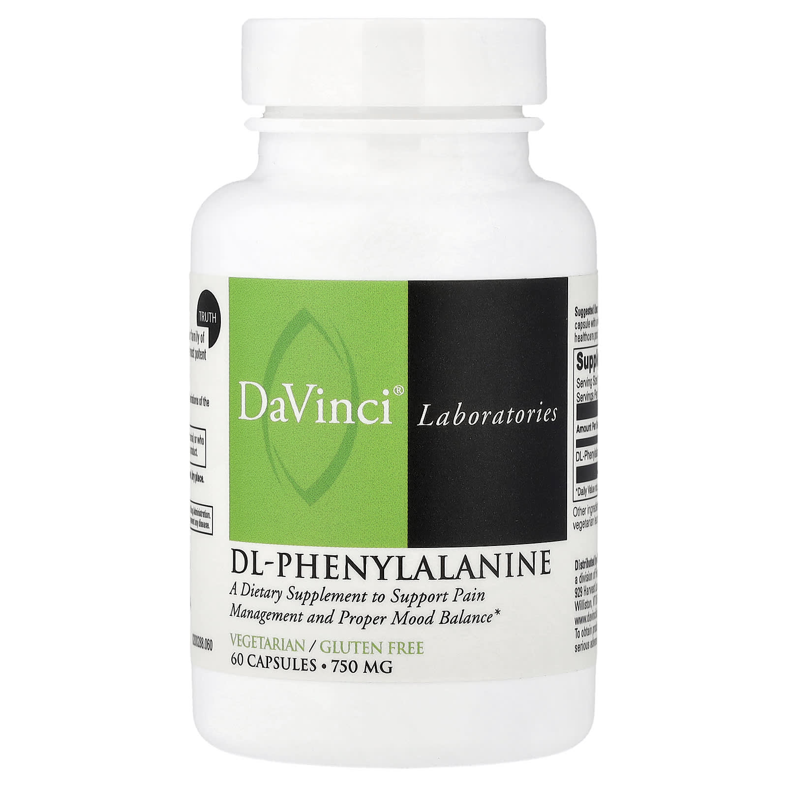 DLPA DaVinci Laboratories, 750 мг, 60 капсул