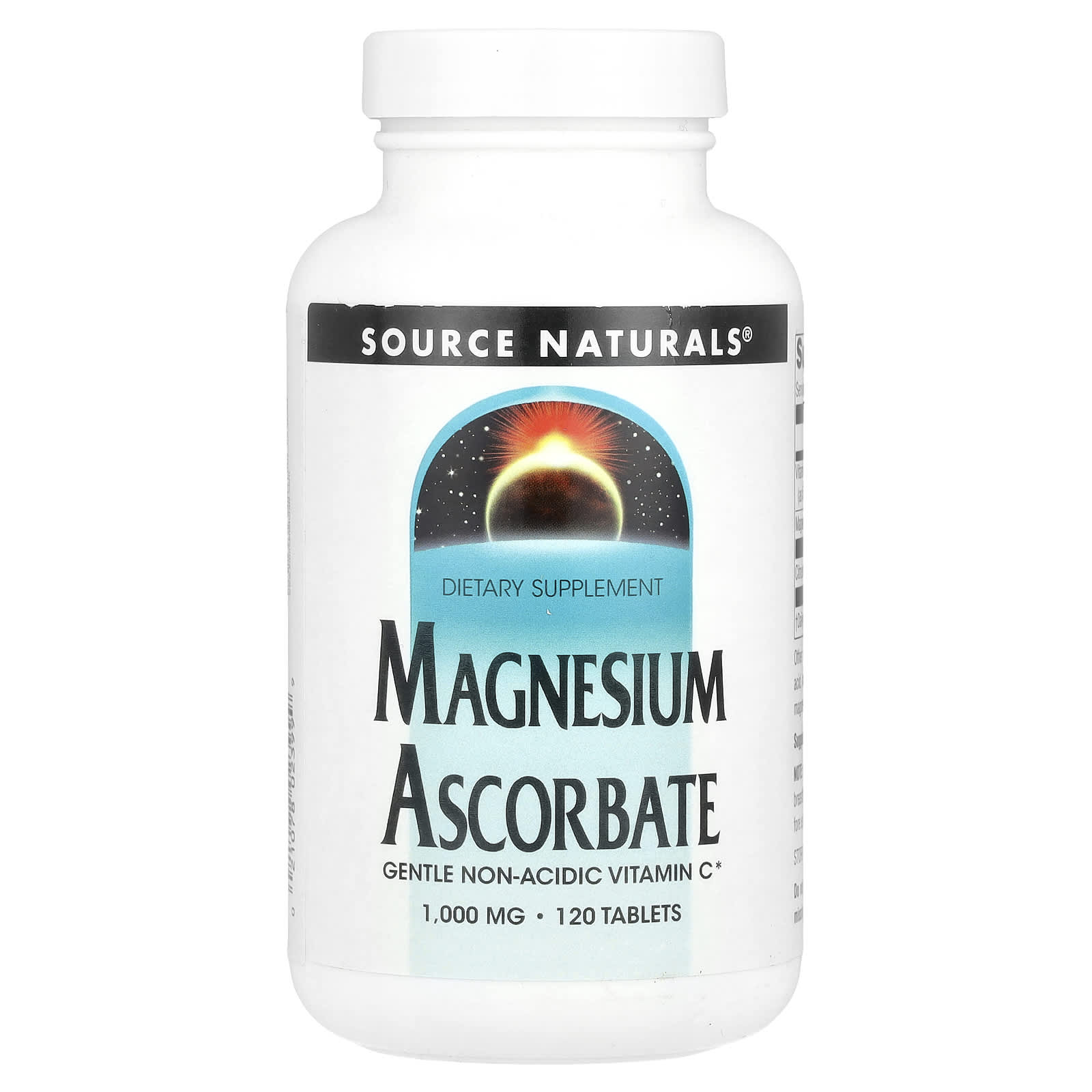 Магний Source Naturals Ascorbate, 1000 мг, 120 таблеток