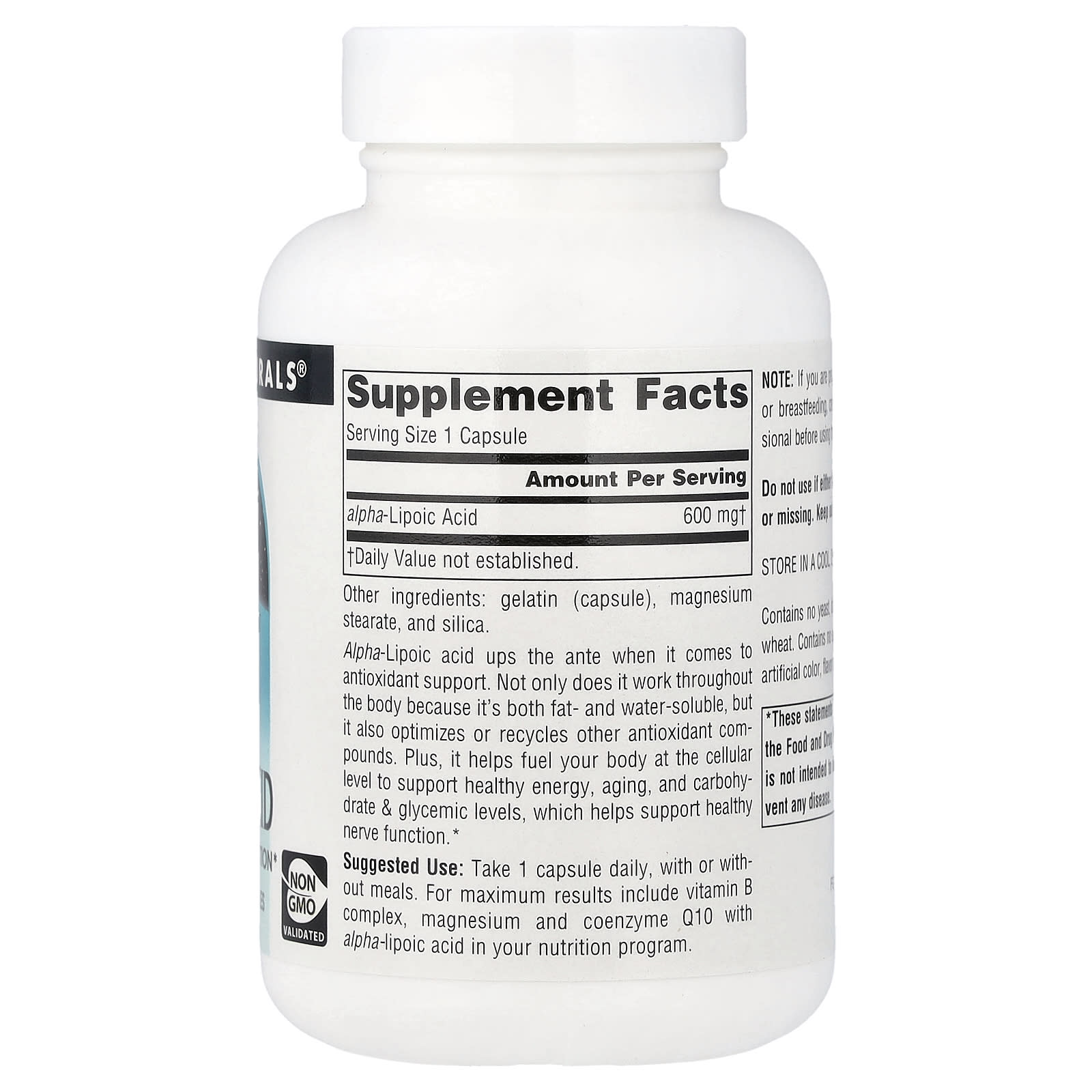 Альфа-липоевая кислота Source Naturals, 600 мг, 60 капсул — фото 2