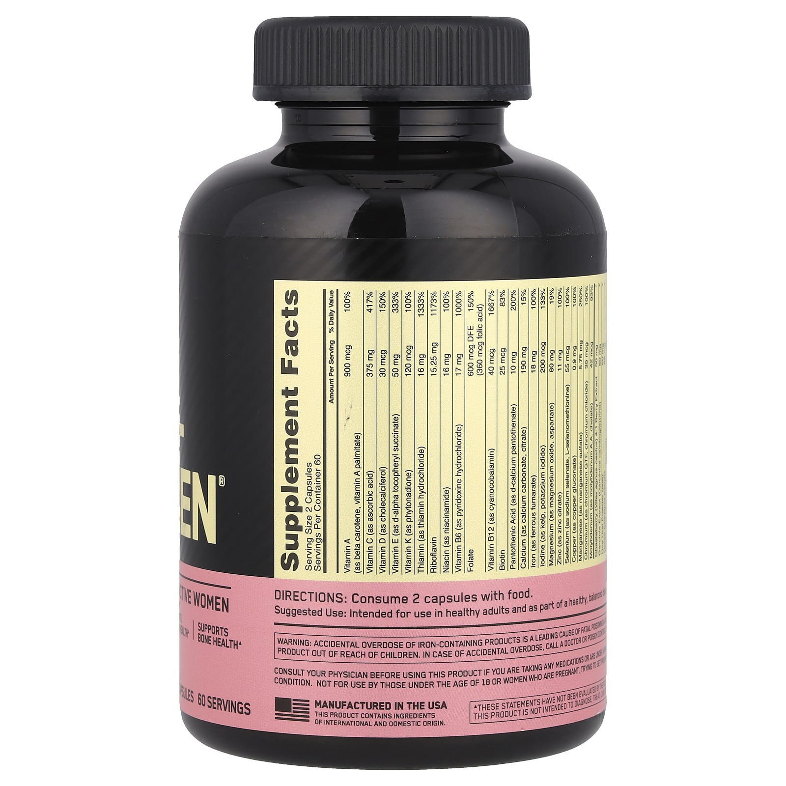 Мультивитамины Optimum Nutrition Opti-Women® for Active Women, 120 капсул — фото 2