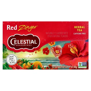 Фото товара: Чай Celestial Seasonings Herbal Red Zinger® Caffeine Free, 20 чайных пакетиков, 49 г, чайные пакетики