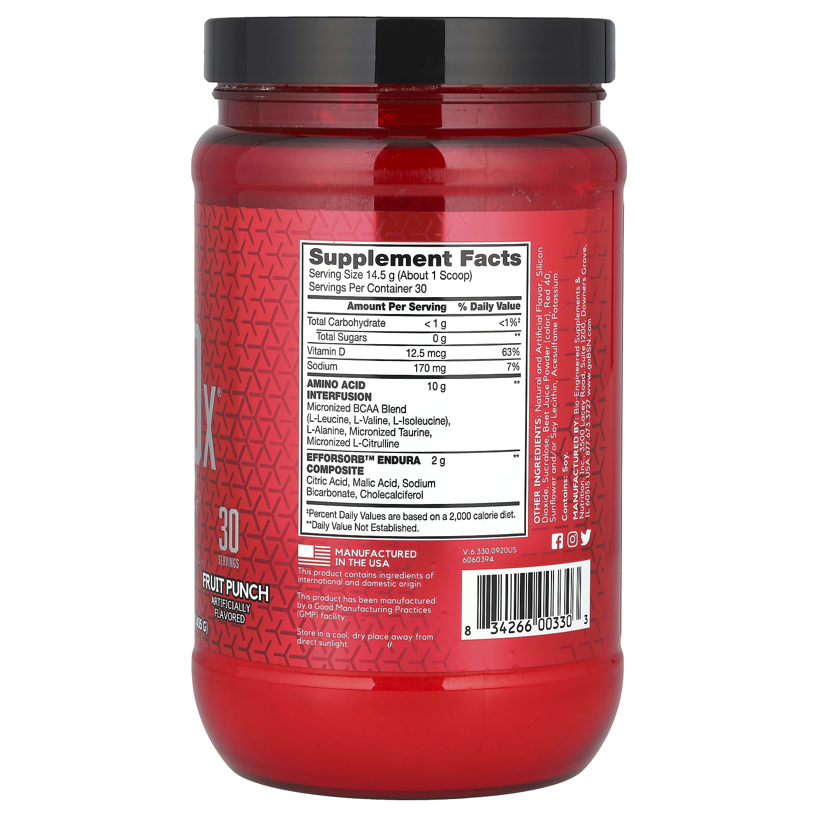 Аминокислотный комплекс AminoX BSN® Endurance & Recovery, вкус Fruit Punch, 435 г — фото 2