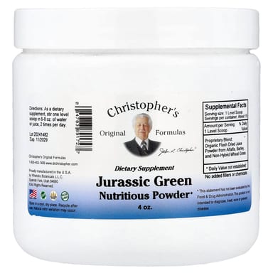 Порошок Christopher's Original Formulas Jurassic Green Nutritious, 4 унций