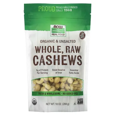 Фото товара: Кешью NOW Foods Organic Whole, без соли, 284 г