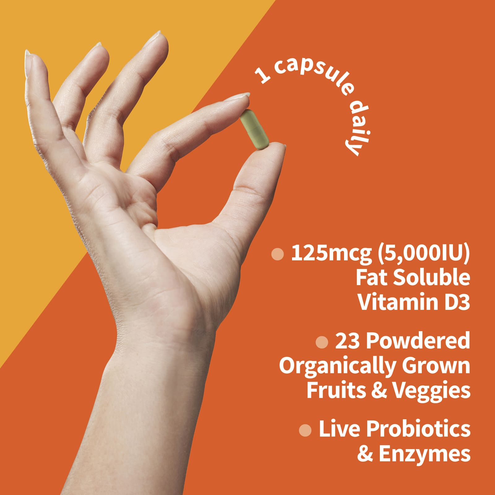 Витамин D3 Garden of Life Vitamin Code® RAW™, 125 мкг (5000 МЕ), 60 растительных капсул — фото 4