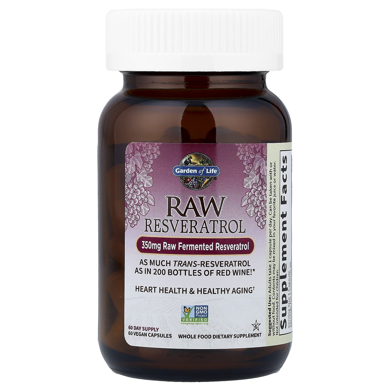Ресвератрол Garden of Life RAW, 60 растительных капсул