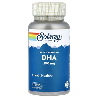 DHA Solaray Plant Sourced 60 Vegan, 100 мг, мягкие капсулы