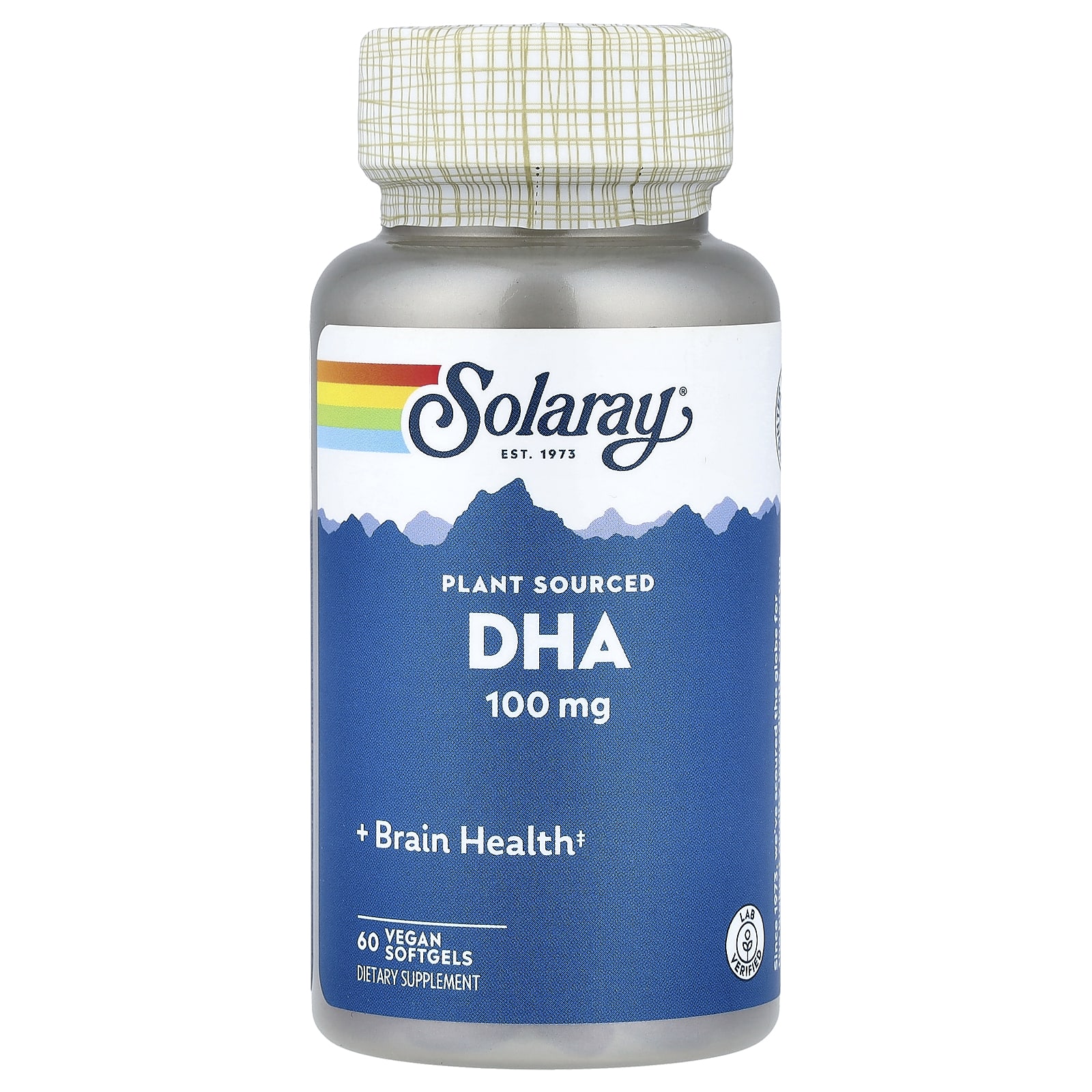 DHA Solaray Plant Sourced 60 Vegan, 100 мг, мягкие капсулы