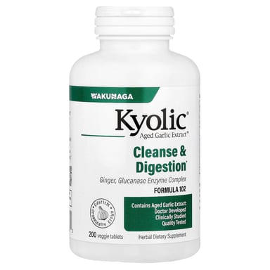Комплекс Kyolic Aged Garlic Extract™ Cleanse & Digestion 102 200 Veggie Tablets, таблетки