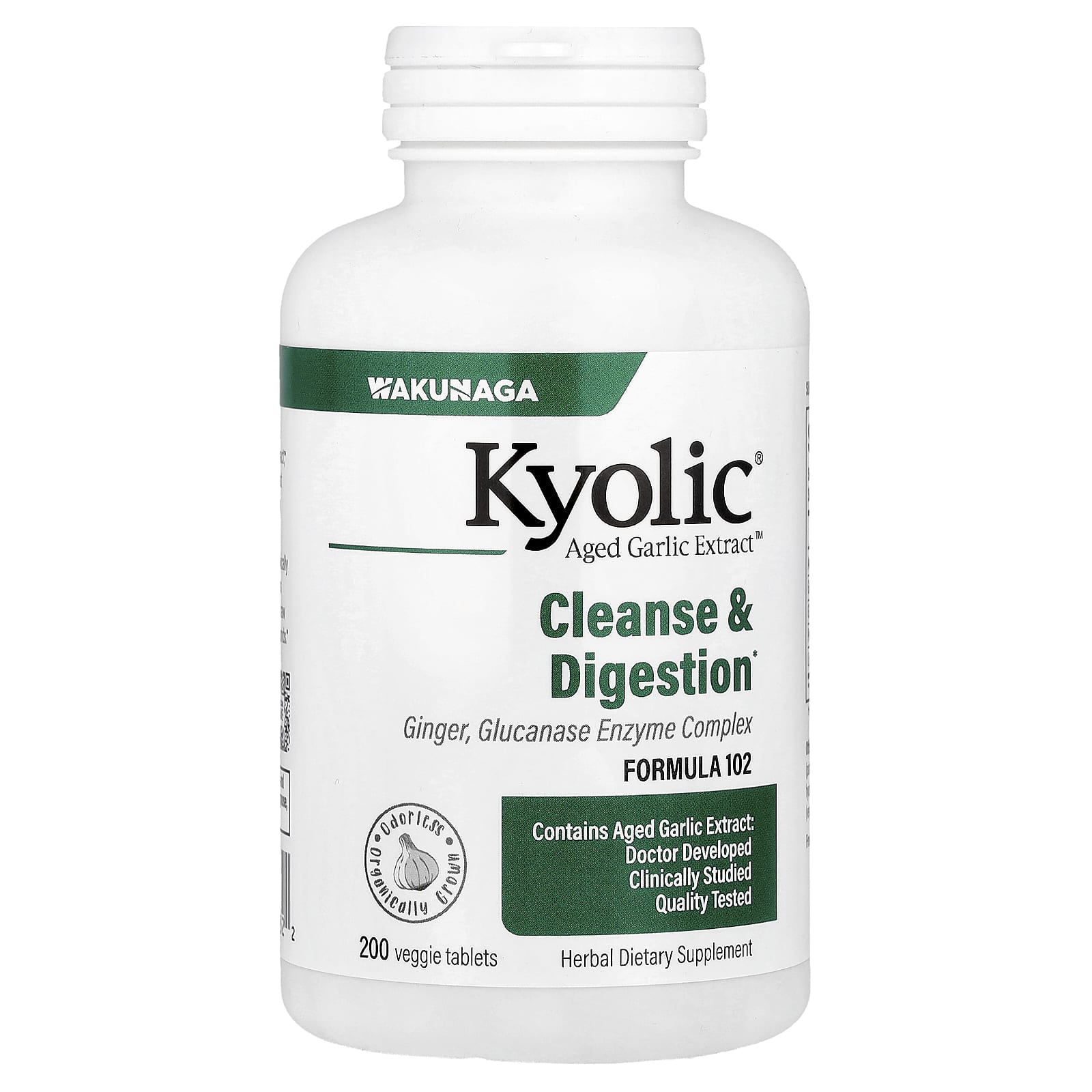 Комплекс Kyolic Aged Garlic Extract™ Cleanse & Digestion 102 200 Veggie Tablets, таблетки