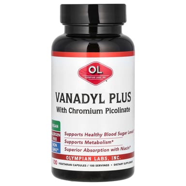 Хром пиколинат Olympian Labs Vanadyl Plus, 100 растительных капсул