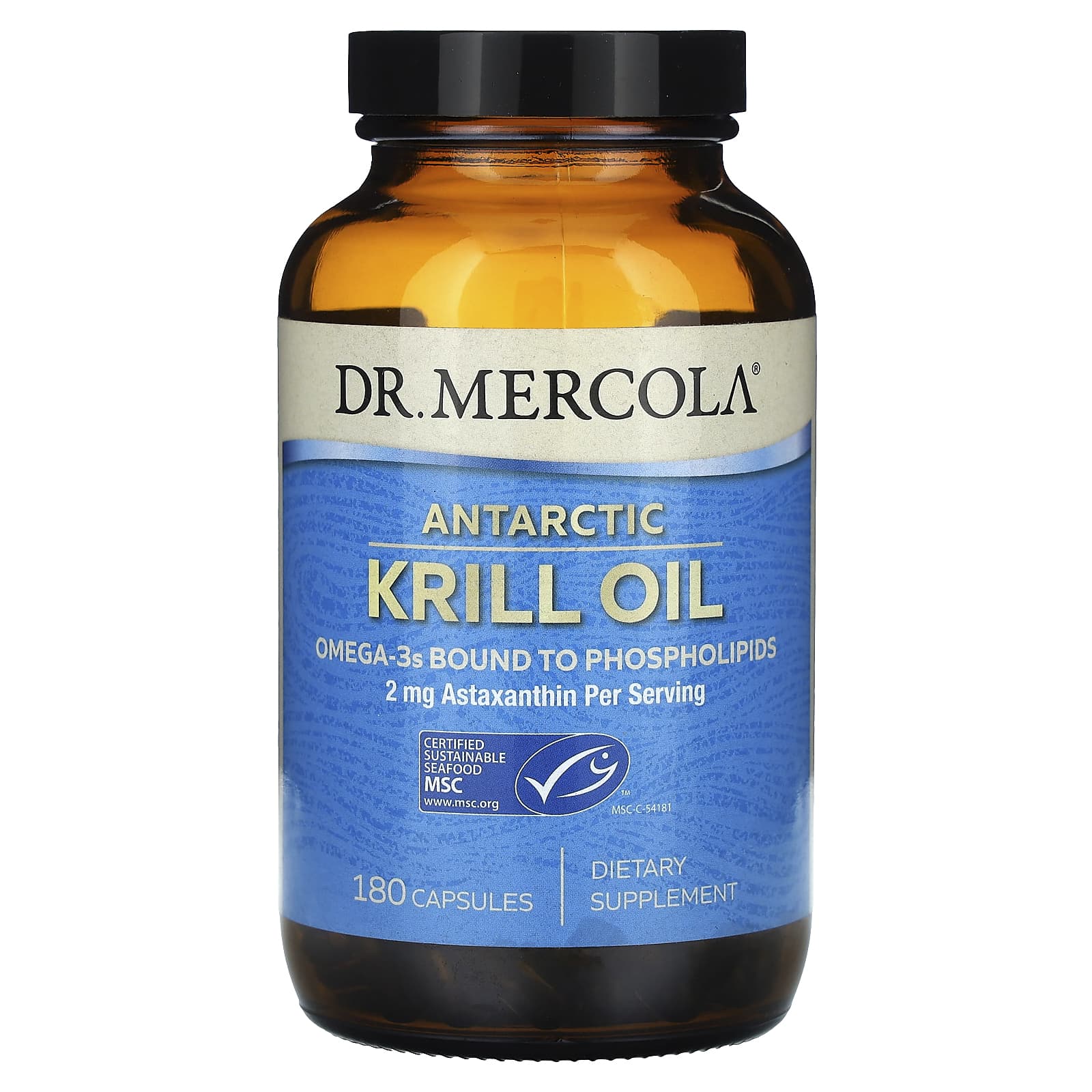 Масло криля Dr. Mercola Antarctic, 180 капсул