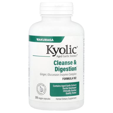Комплекс Kyolic Aged Garlic Extract™ Cleanse & Digestion 102, 200 растительных капсул