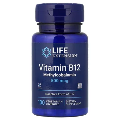 Фото товара: Метил B12 Life Extension Vitamin 100 Vegetarian, 500 мкг, пастилки