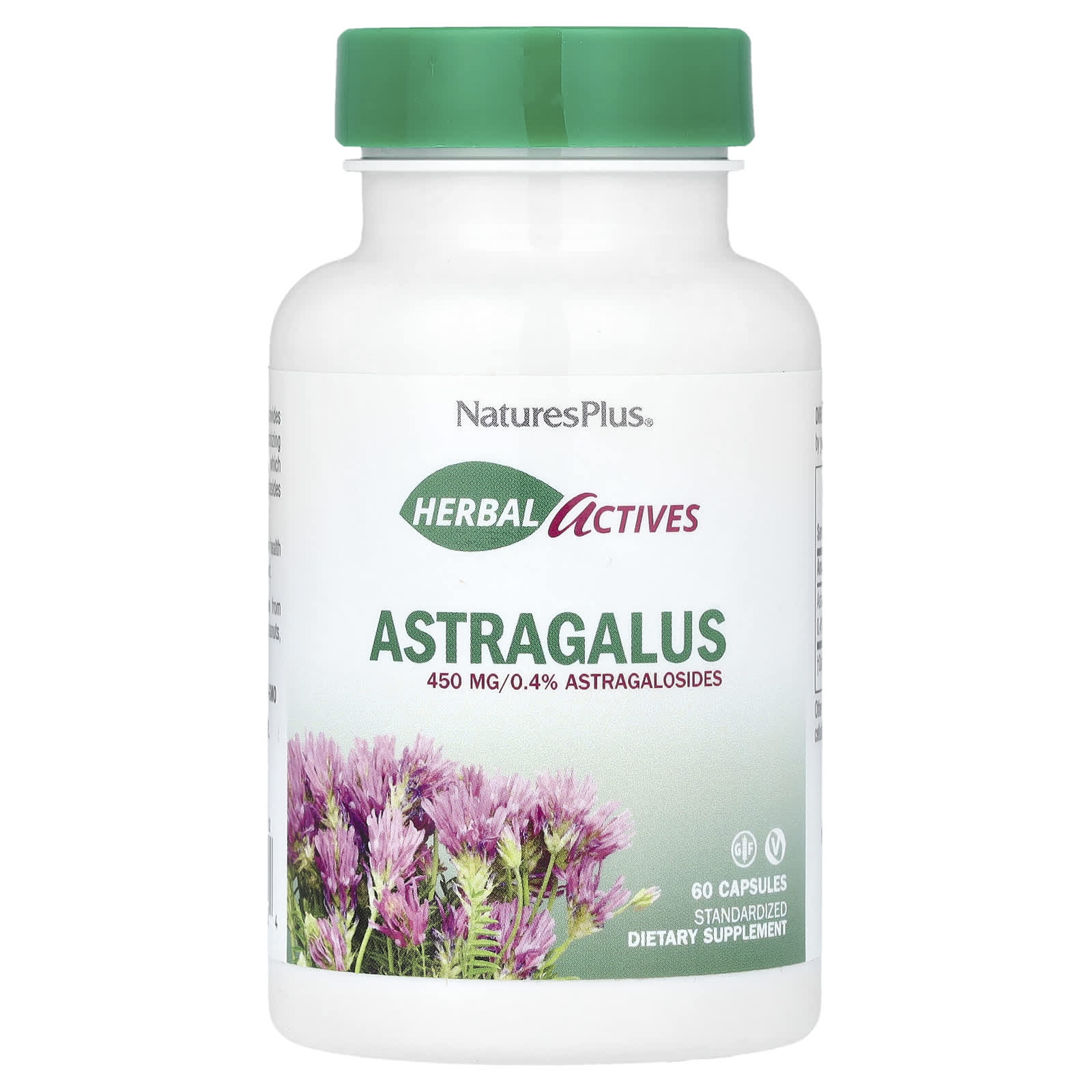 Астрагал NaturesPlus Herbal Actives, 450 мг, 60 капсул