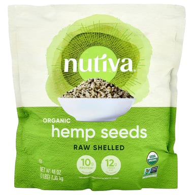 Органические семена конопли Nutiva Raw Shelled, 1.36 кг