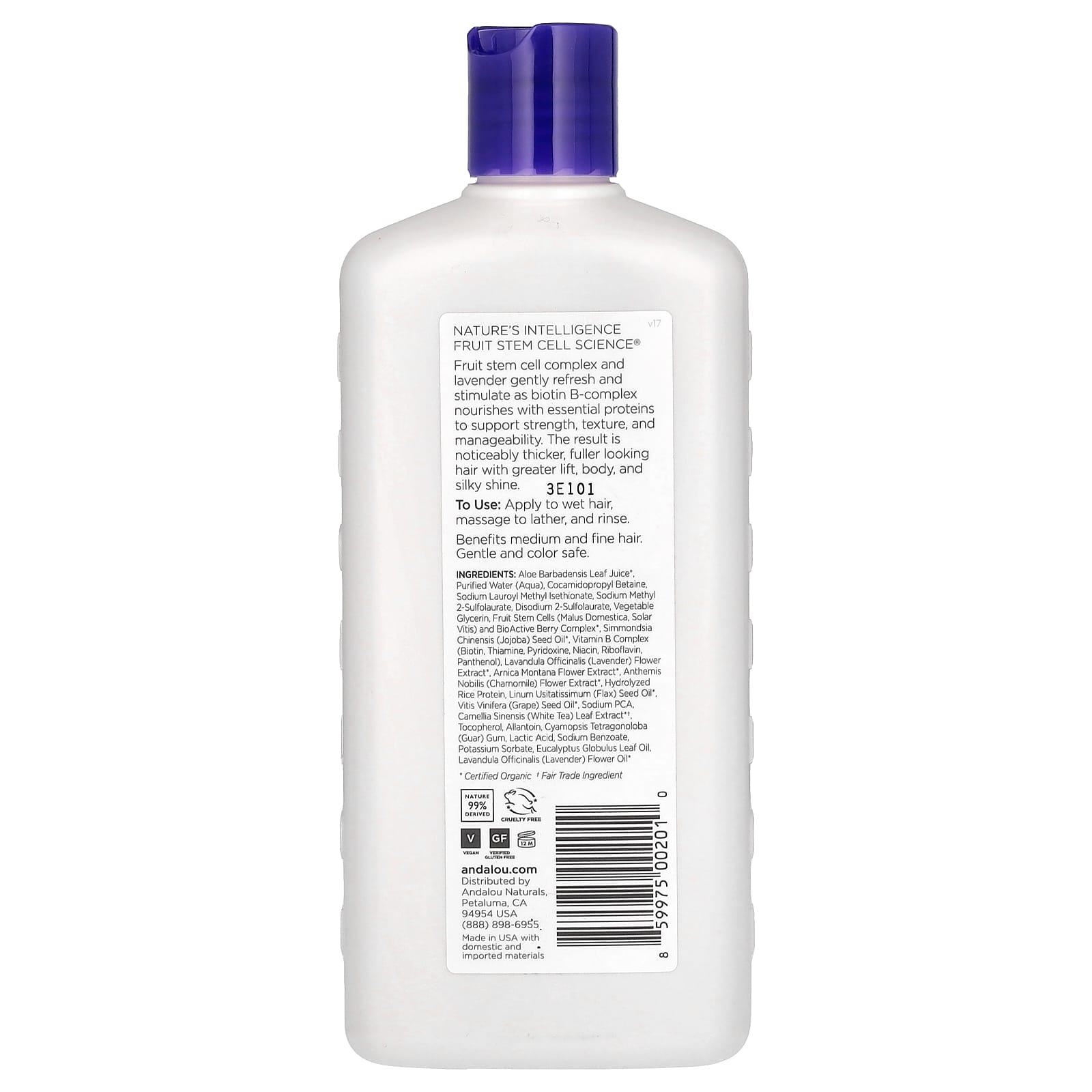 Шампунь Andalou Naturals Full Volume Lavender & Biotin, 340 мл — фото 2