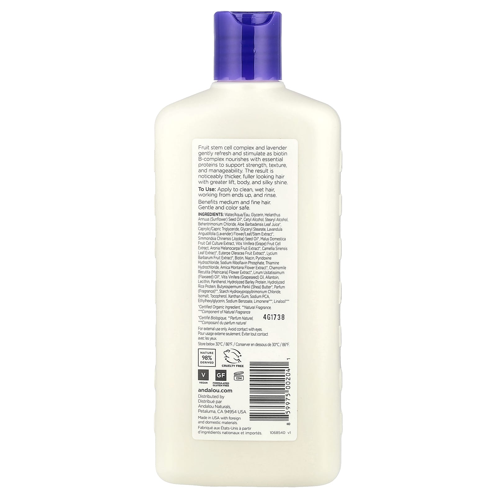 Кондиционер Andalou Naturals Full Volume Lavender & Biotin, 340 мл — фото 2