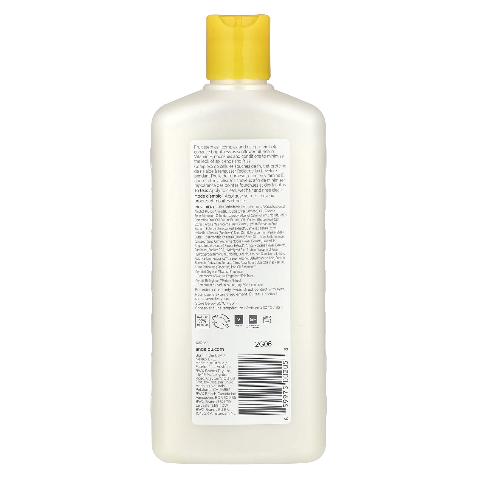 Кондиционер Andalou Naturals Brilliant Shine Sunflower & Citrus For Strength and Vitality, 340 мл — фото 2