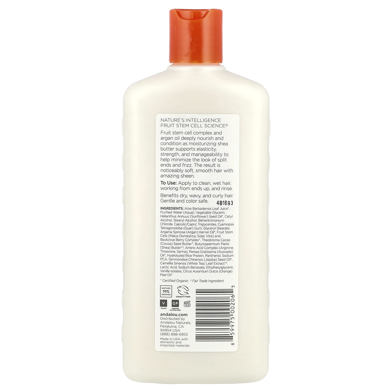 Кондиционер Andalou Naturals Moisture Rich Argan Oil & Shea For Soft Smooth Sheen, 340 мл, масло — фото 2