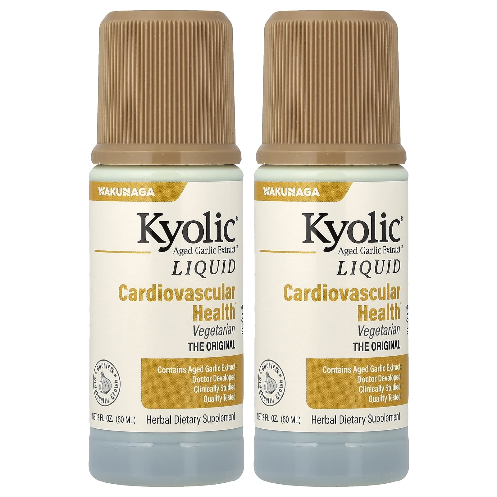 Жидкий экстракт выдержанного чеснока Kyolic Aged Garlic Extract™ Liquid, 60 мл, 2 бутылочки, жидкая форма
