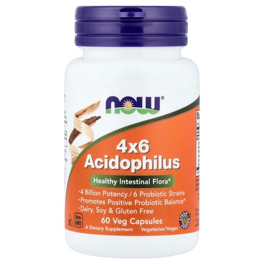 Пробиотик ацидофилус NOW Foods 4x6, 60 растительных капсул