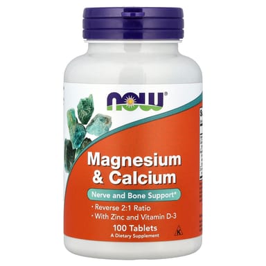 Витамин D3 NOW Foods Magnesium & Calcium With Zinc and Vitamin D-3, 100 таблеток