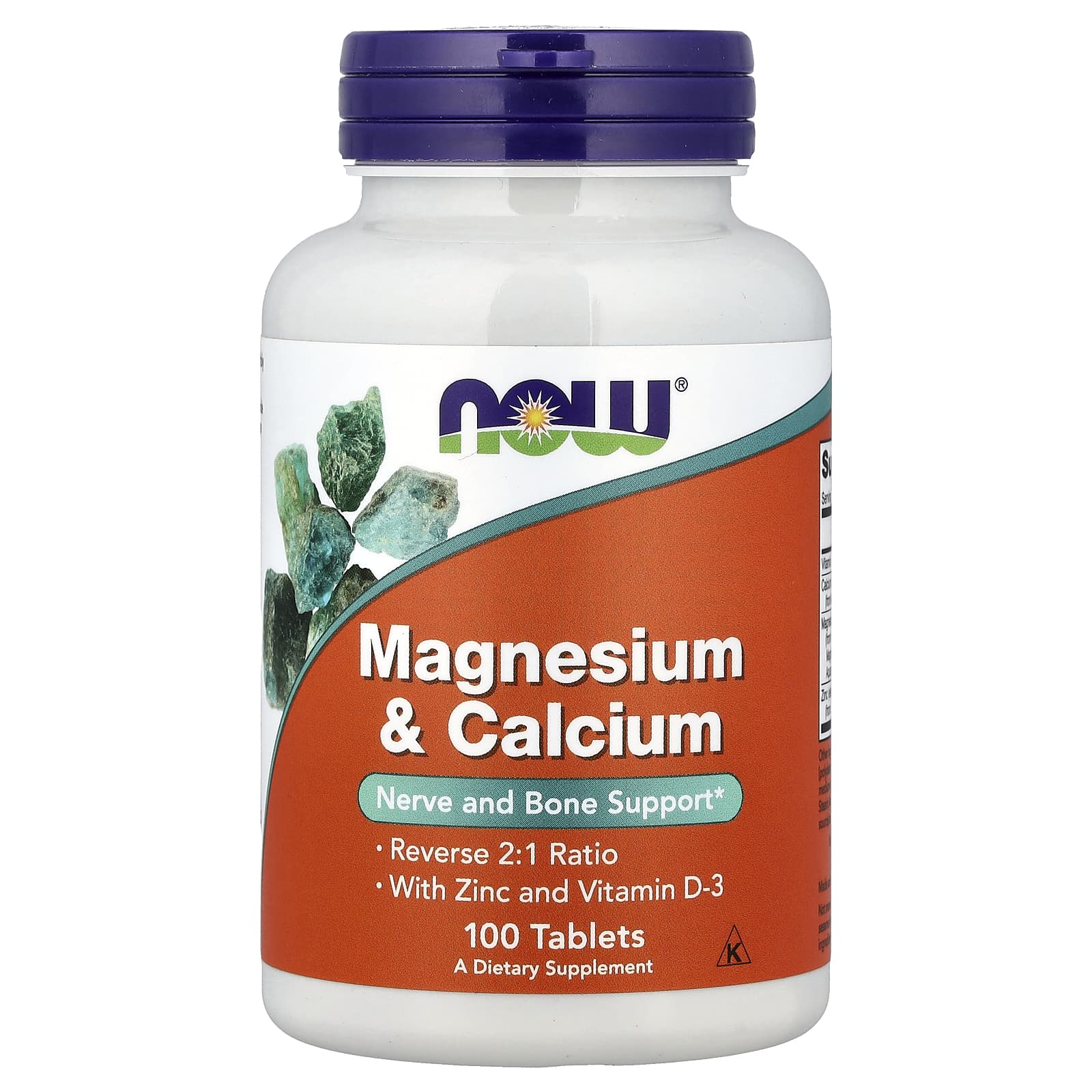 Витамин D3 NOW Foods Magnesium & Calcium With Zinc and Vitamin D-3, 100 таблеток