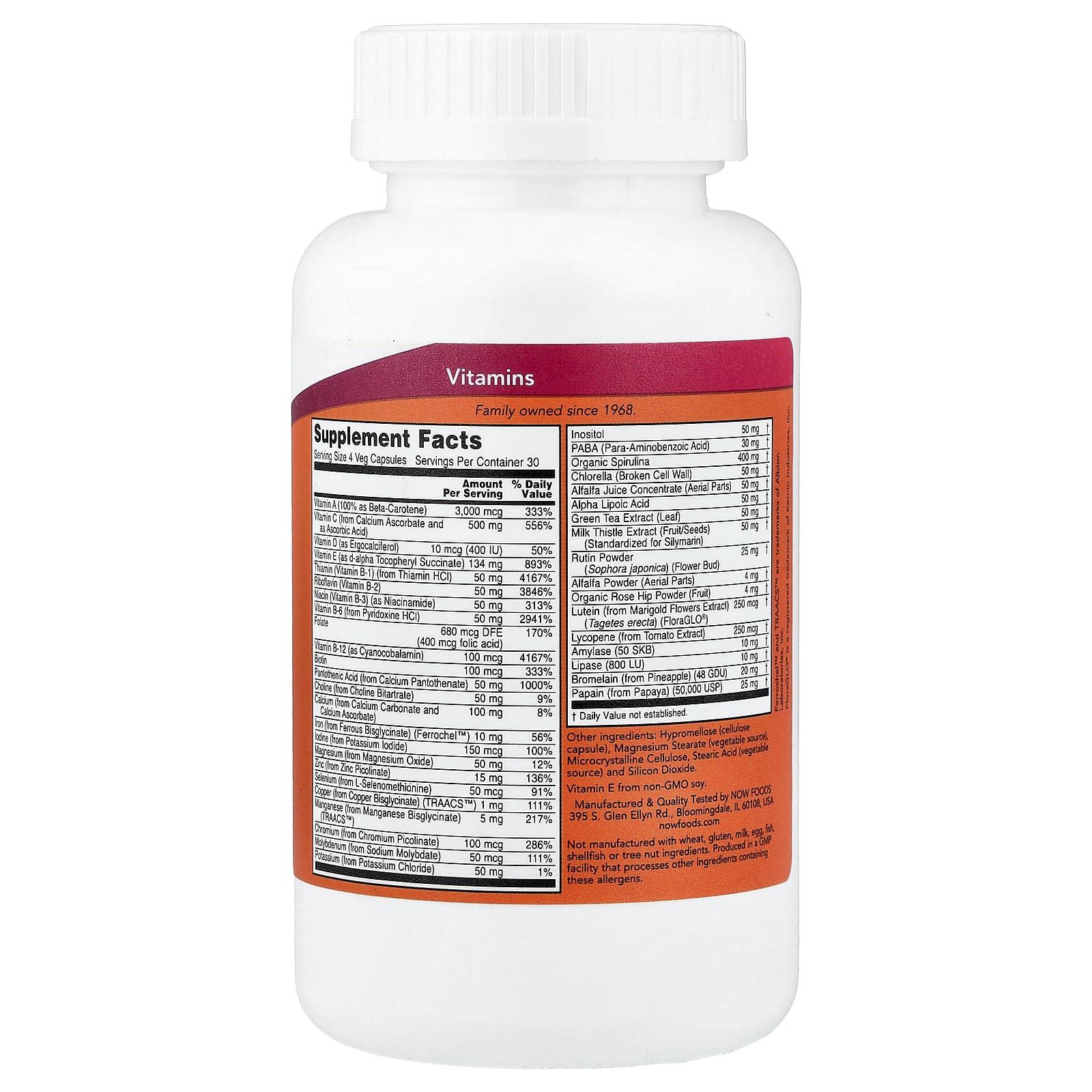 Мультивитамины NOW Foods Special Two Multi Vitamin, 120 растительных капсул — фото 2