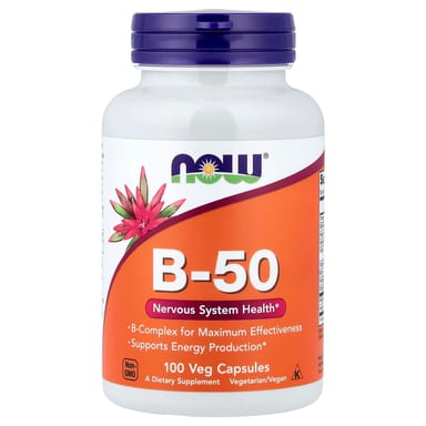 Комплекс витаминов B-50 NOW Foods B-50, 100 растительных капсул