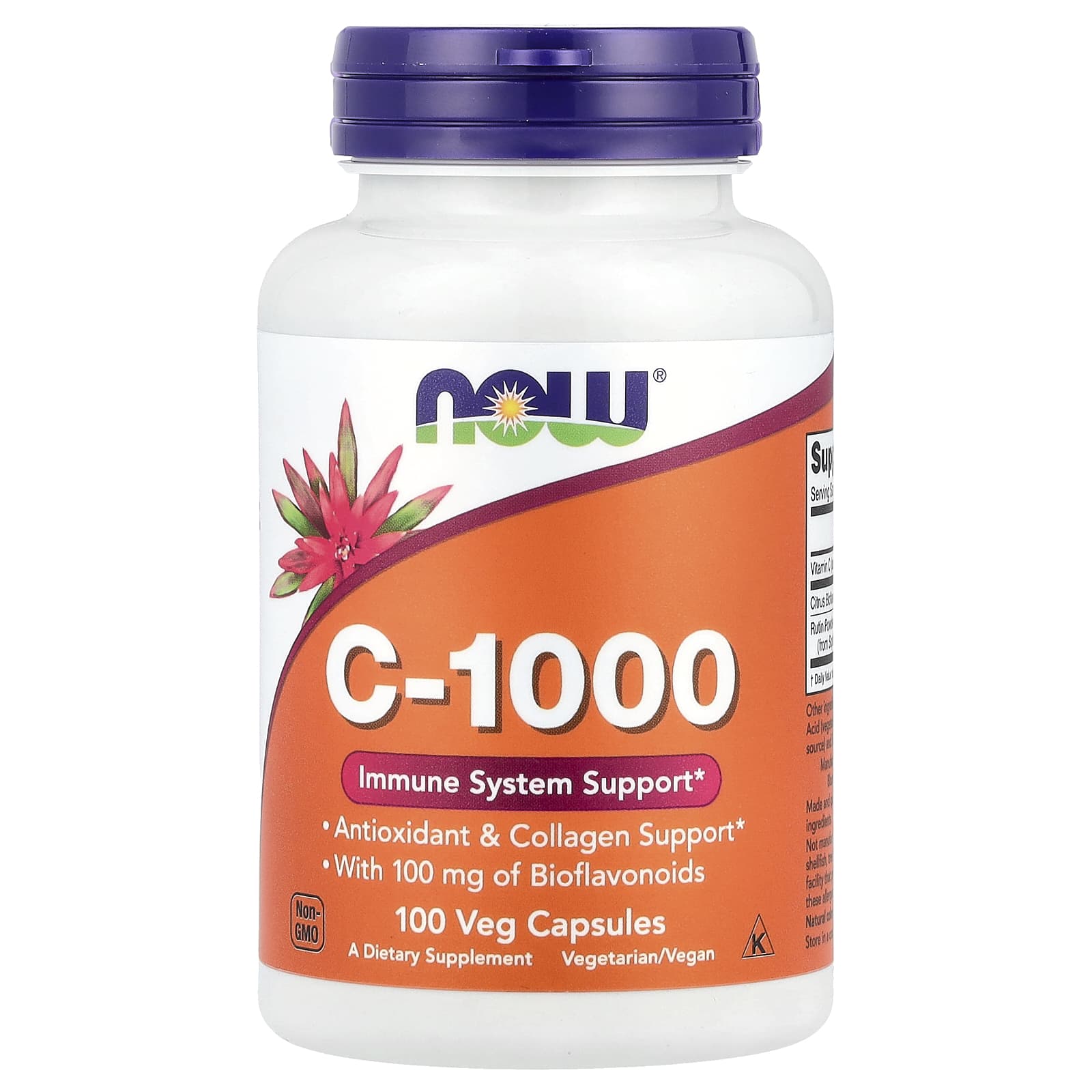 Витамин C NOW Foods, 100 растительных капсул