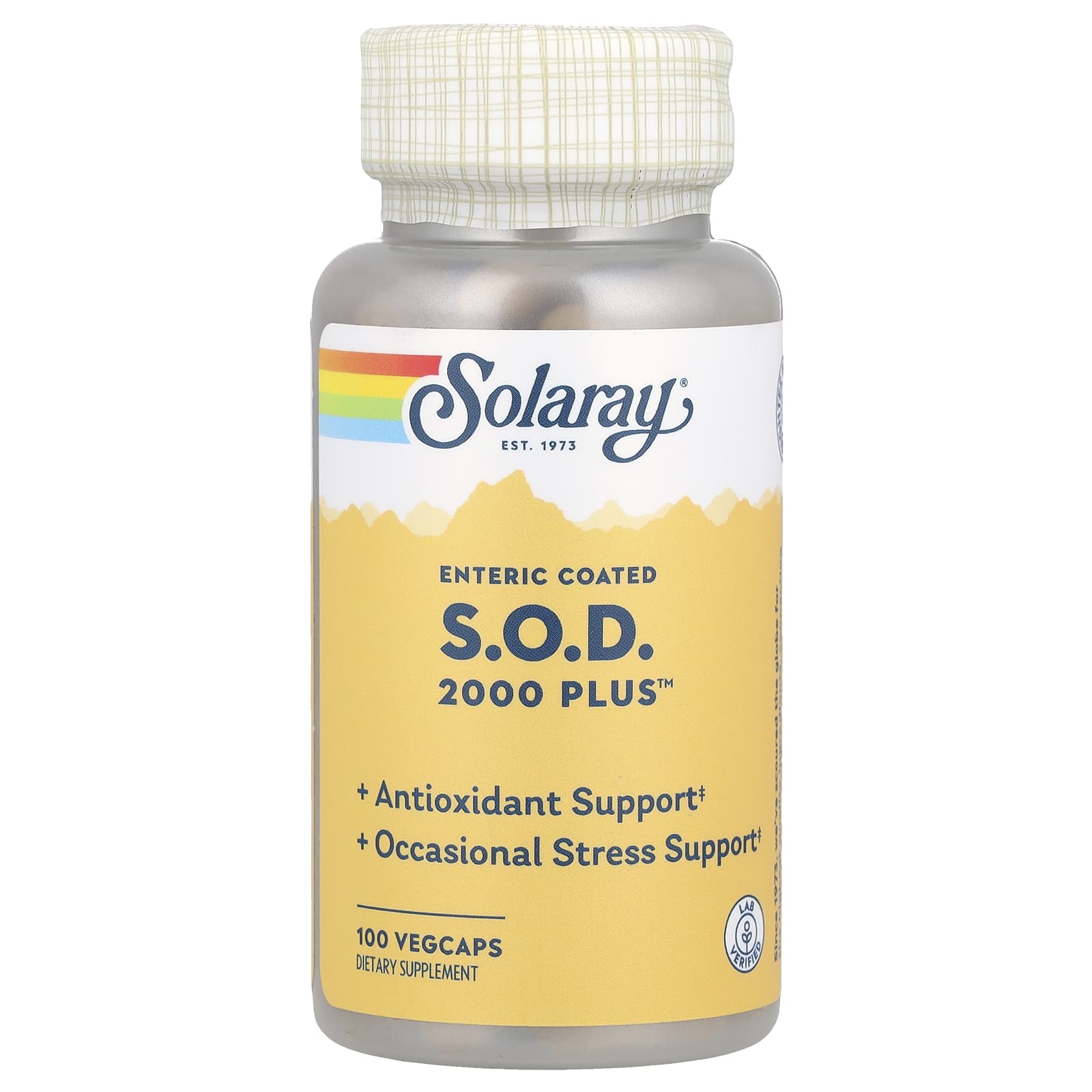 Энтеросолюбильные капсулы S.O.D. 2000 Plus™ Solaray, 100 вегетарианских капсул