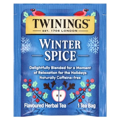 Чай Twinings Flavored Herbal Winter Spice Caffeine Free, оттенок 20 Tea Bags, 40 г, чайные пакетики