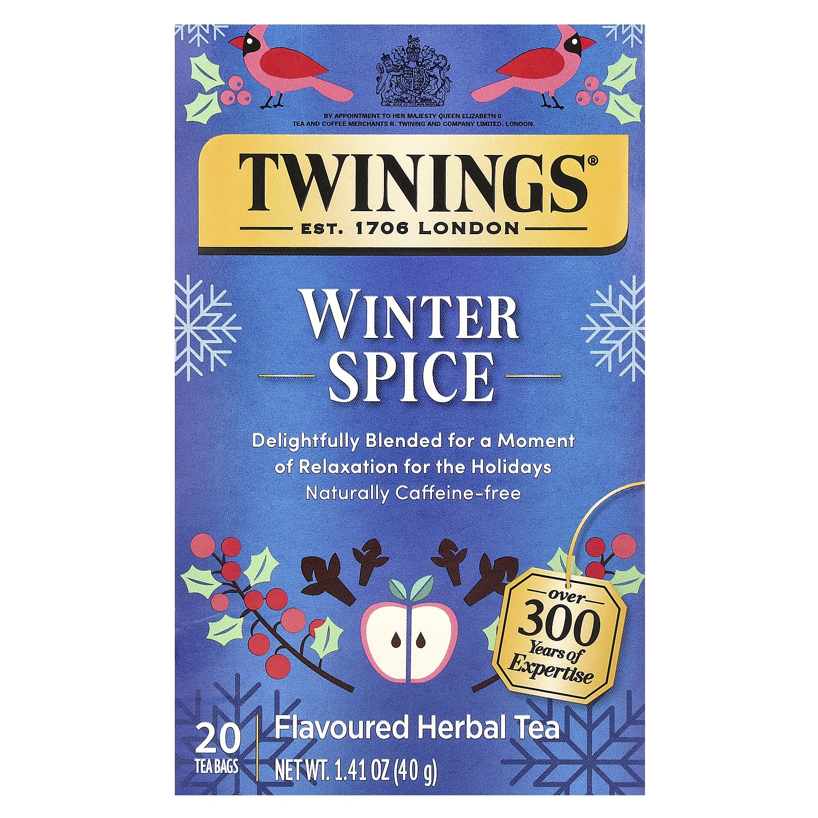 Чай Twinings Flavored Herbal Winter Spice Caffeine Free, оттенок 20 Tea Bags, 40 г, чайные пакетики — фото 3
