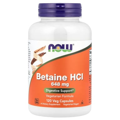 Бетаин HCl NOW Foods, 120 растительных капсул