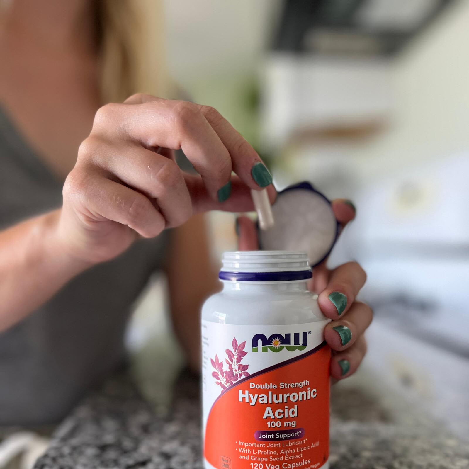 Альфа-липоевая кислота NOW Foods Hyaluronic Acid With L-Proline and Grape Seed Extract, 100 мг, 120 растительных капсул — фото 8