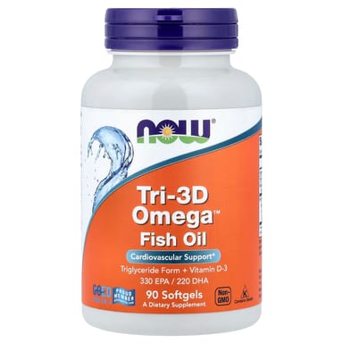 Рыбий жир NOW Foods Tri-3D Omega™, 90 мягких капсул