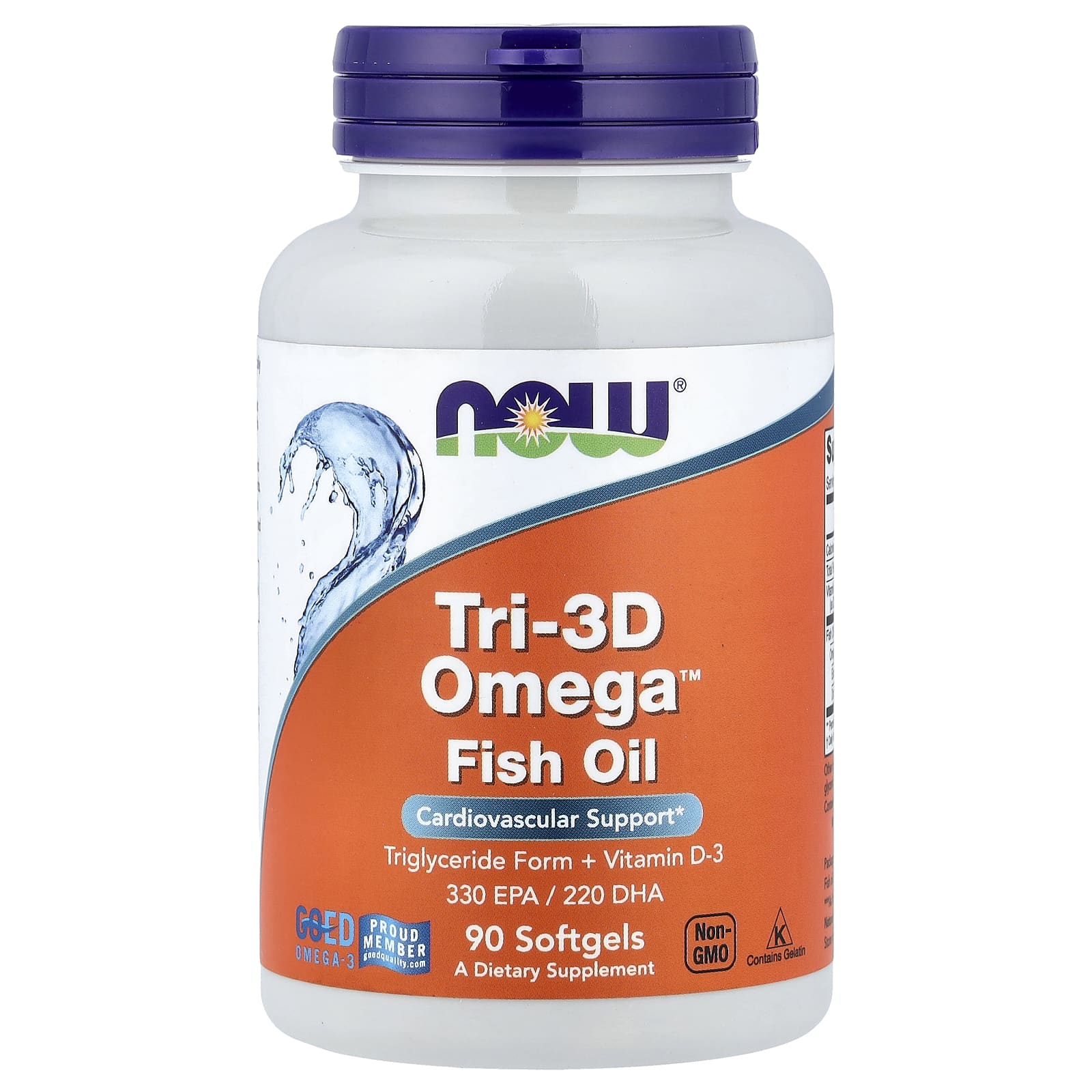 Рыбий жир NOW Foods Tri-3D Omega™, 90 мягких капсул