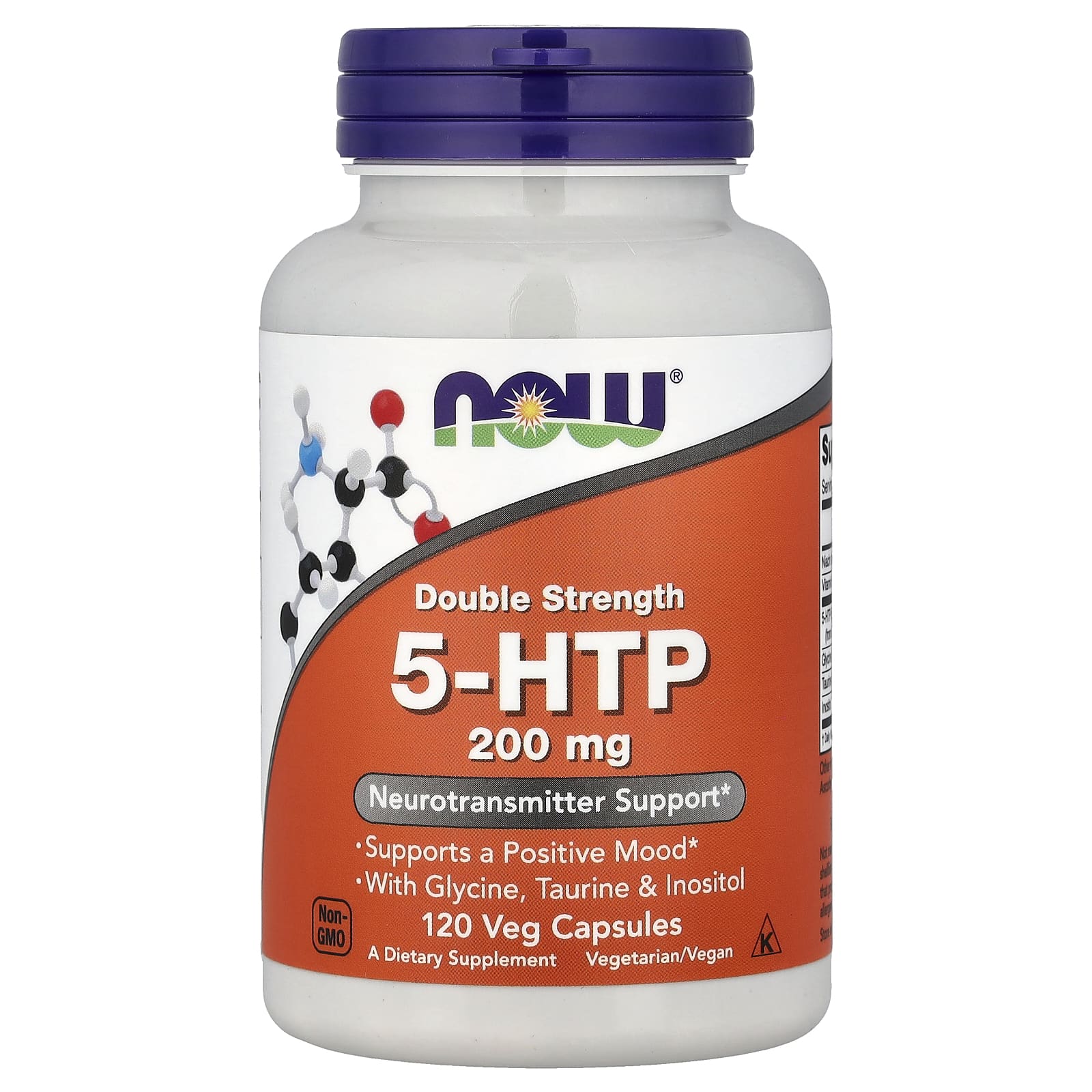 Инозитол NOW Foods 5-HTP With Glycine Taurine &, 120 растительных капсул