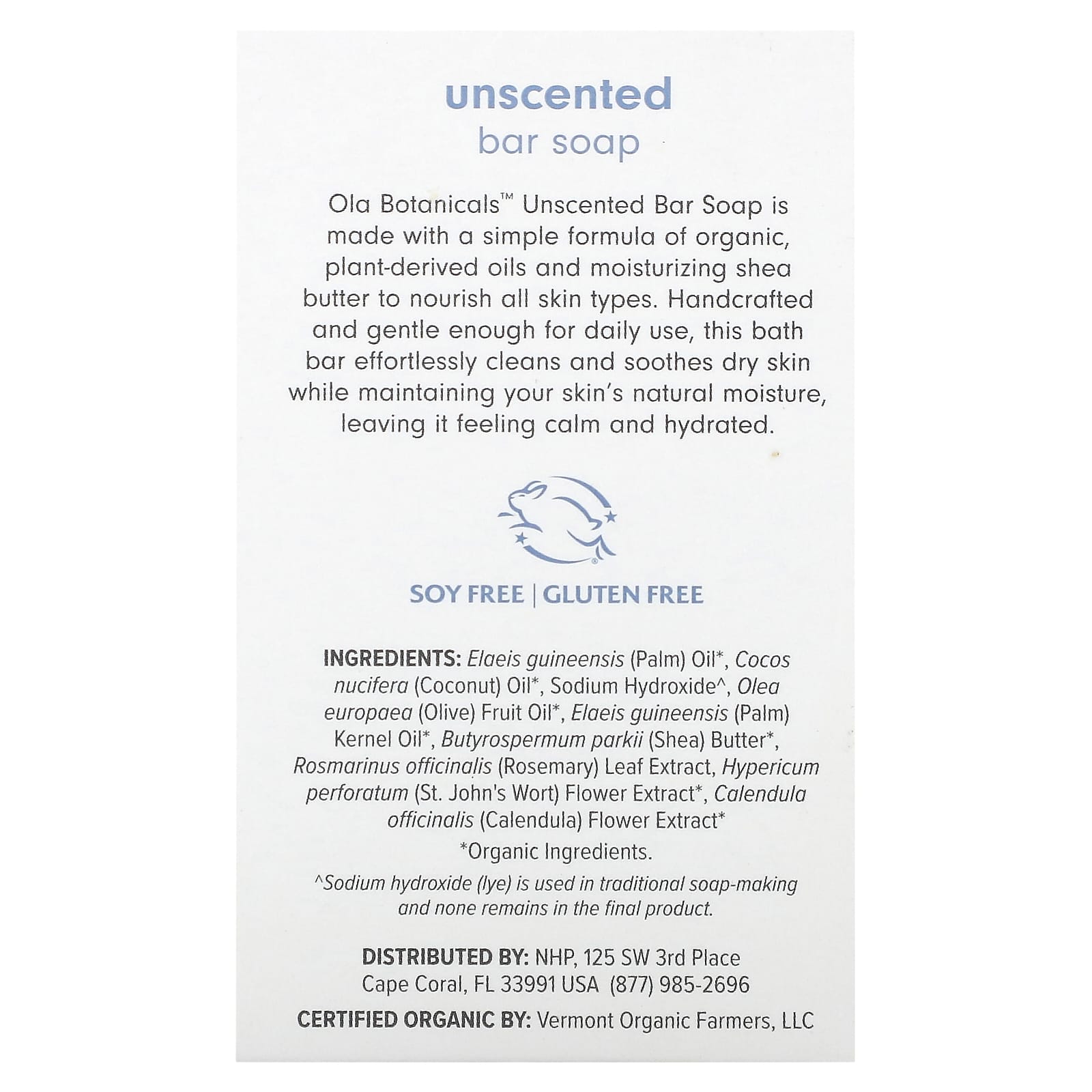 Мыло Dr. Mercola Ola Botanicals Soap Unscented, 85 г, батончик — фото 3