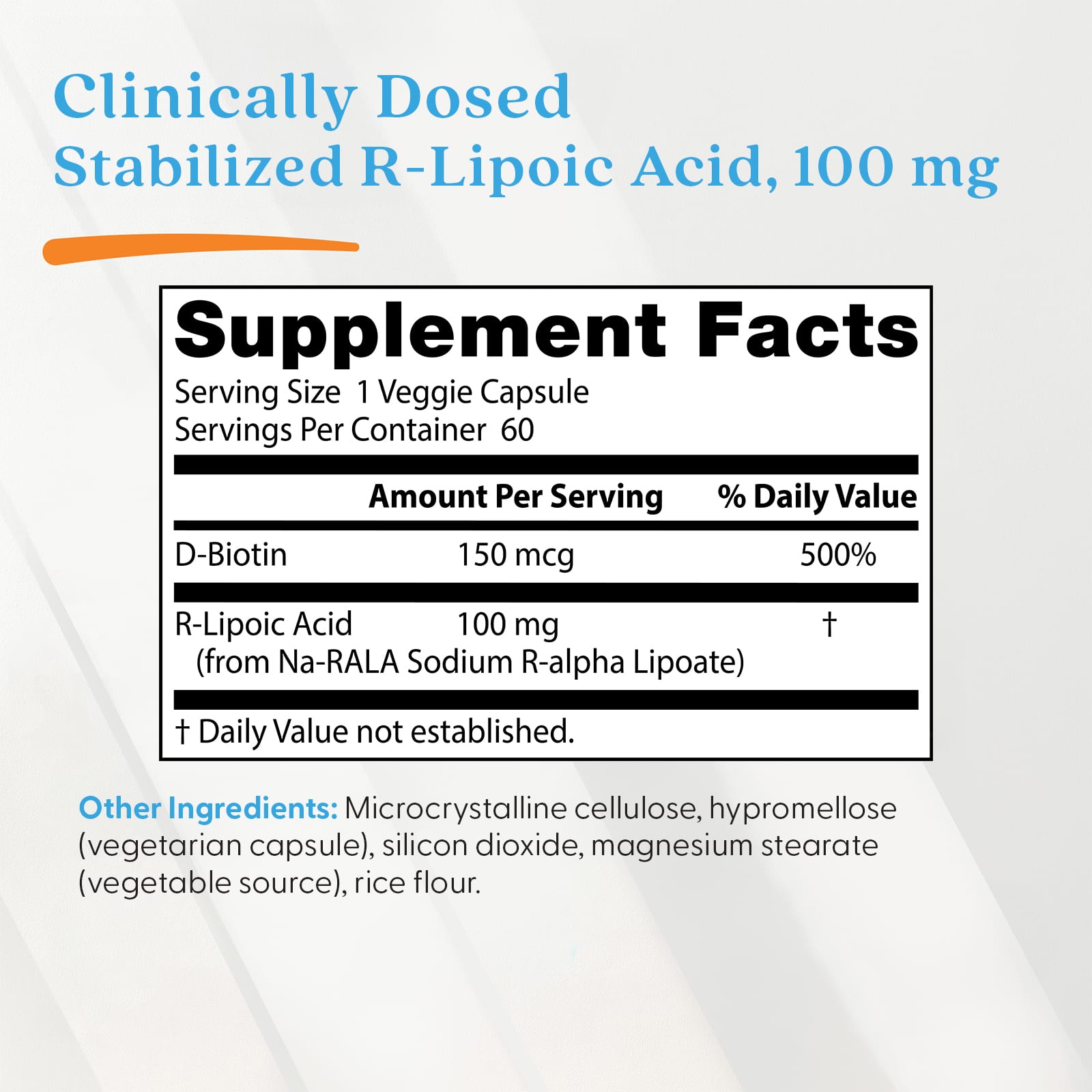 R-липоевая кислота Doctor's Best Stabilized R-Lipoic Acid, 100 мг, 60 растительных капсул — фото 4