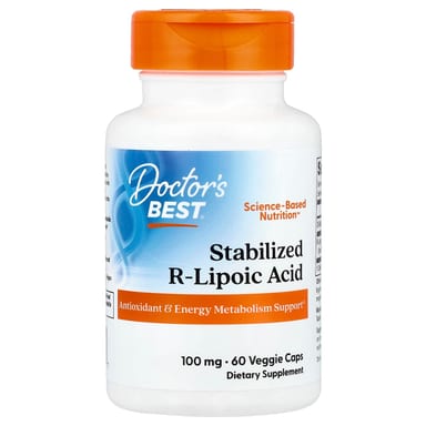 R-липоевая кислота Doctor's Best Stabilized R-Lipoic Acid, 100 мг, 60 растительных капсул