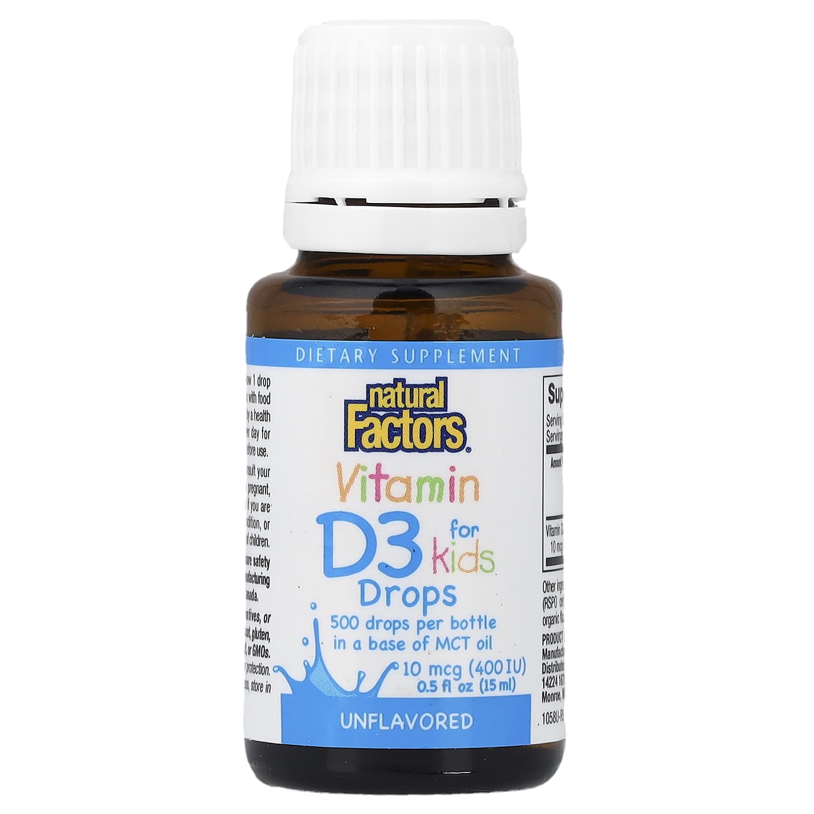 Капли витамина D3 Natural Factors for, 15 мл