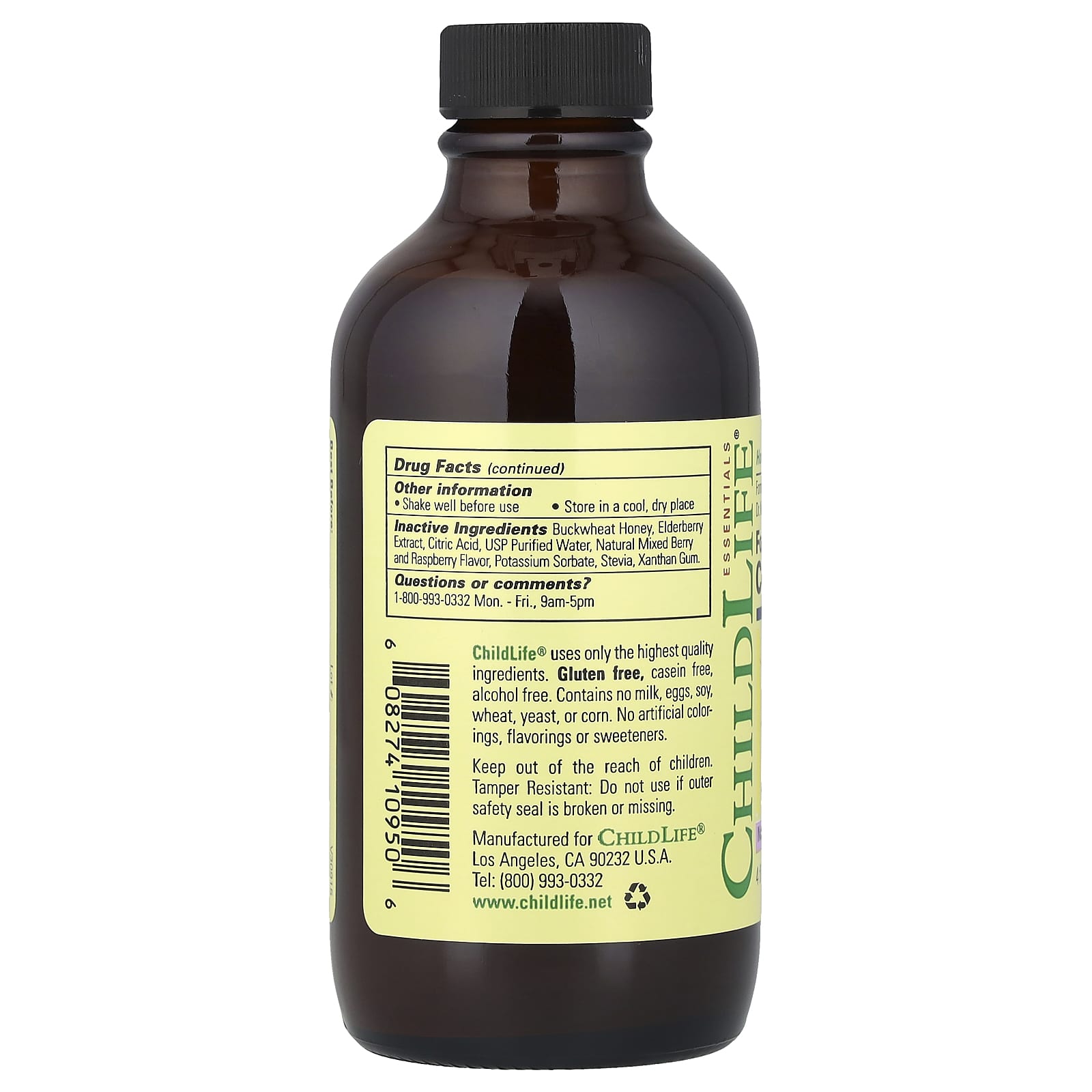 Формула ChildLife Essentials 3 Cough Syrup, вкус Natural Berry, 118.5 мл — фото 3