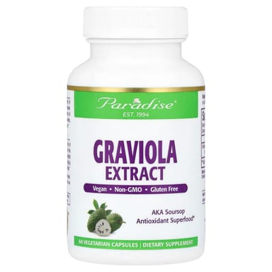 Гравиола Paradise Herbs Extract, 250 мг, 60 растительных капсул