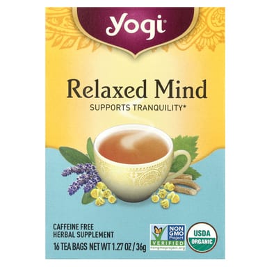 Чай Yogi Tea Relaxed Mind Caffeine Free, оттенок 16 Tea Bags, 36 г, чайные пакетики