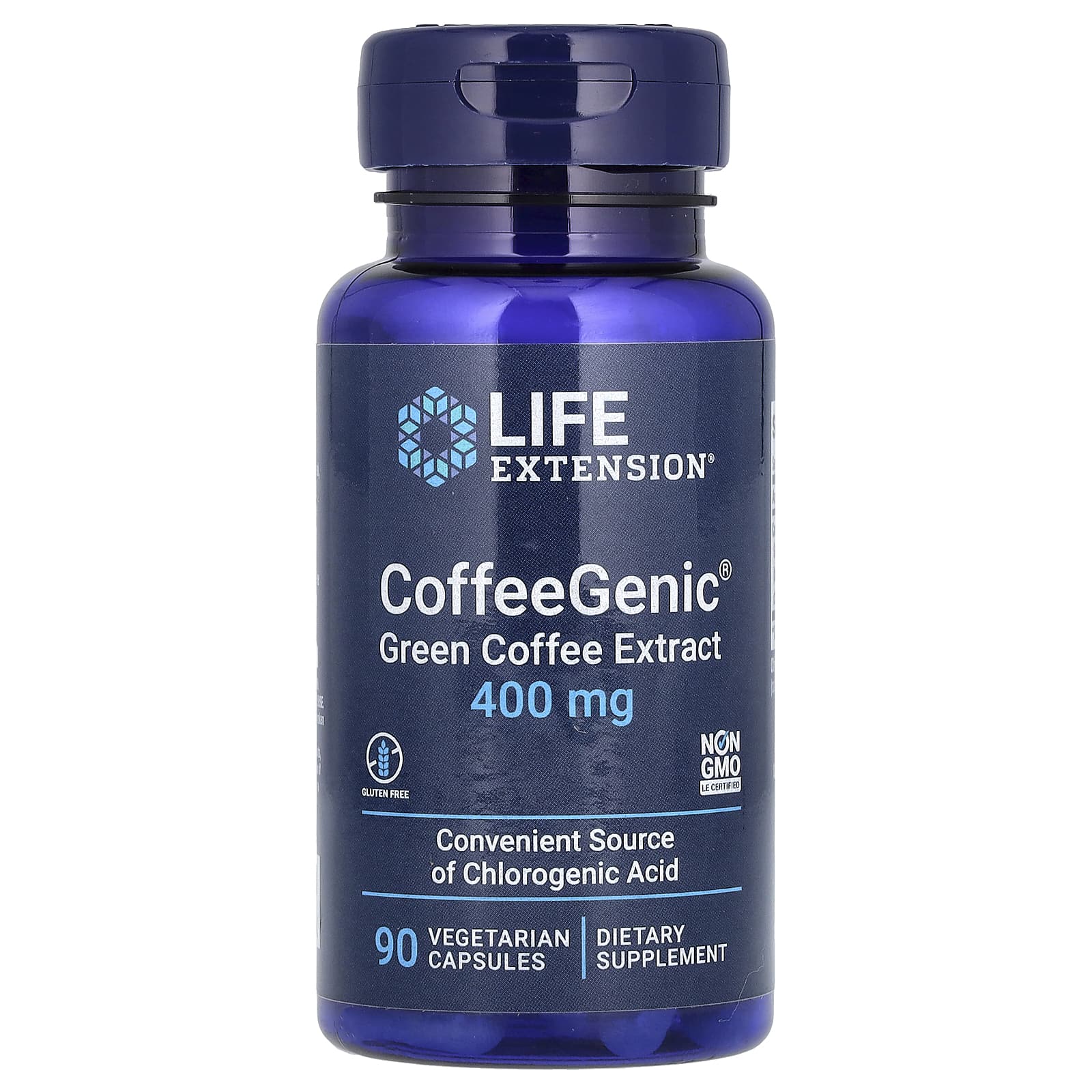 Кофе Life Extension CoffeeGenic Green Extract, 400 мг, 90 растительных капсул